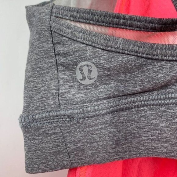 Lululemon Nouveau Limits Tank Top with Bra Workout Top & Bra Pink/Grey Size 8 - Picture 5 of 5